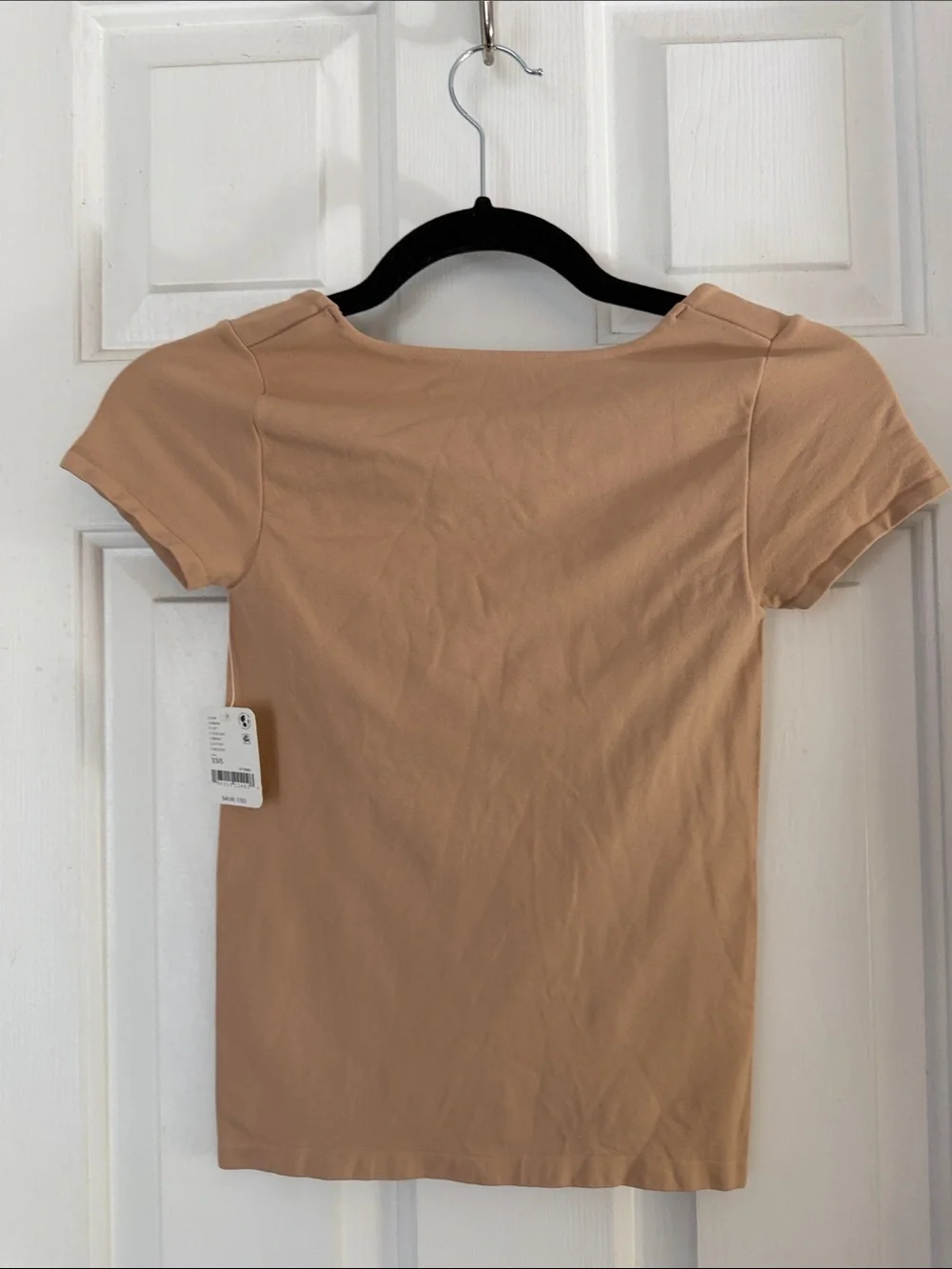 Intimately Free People Square Neck Short Sleeve Tee in Tan XS
